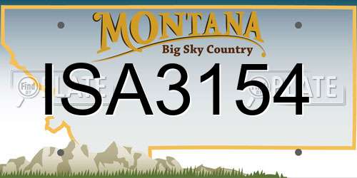 ISA3154 Montana License Plate