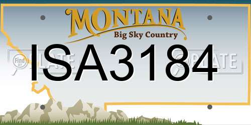 ISA3184 Montana License Plate
