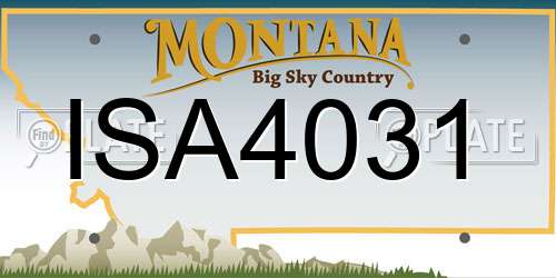 ISA4031 Montana License Plate