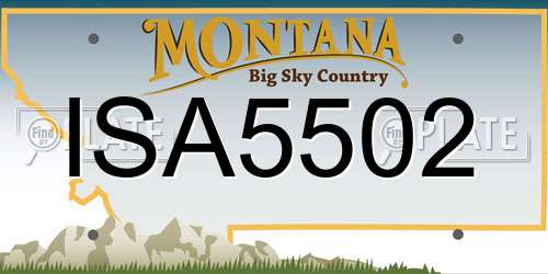 ISA5502 Montana License Plate