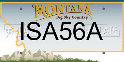ISA56A Montana License Plate