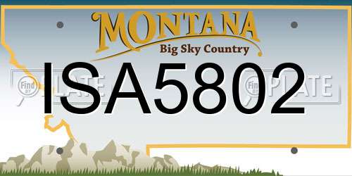 ISA5802 Montana License Plate