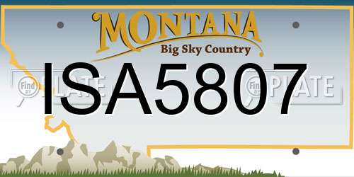 ISA5807 Montana License Plate