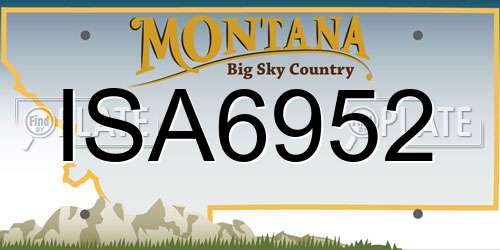 ISA6952 Montana License Plate