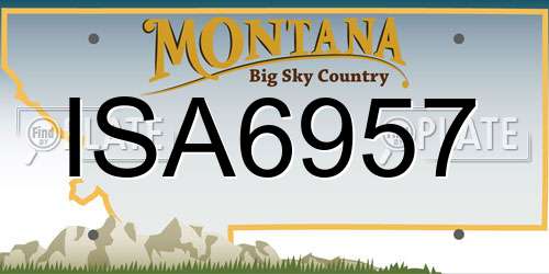 ISA6957 Montana License Plate