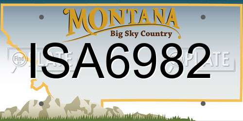 ISA6982 Montana License Plate