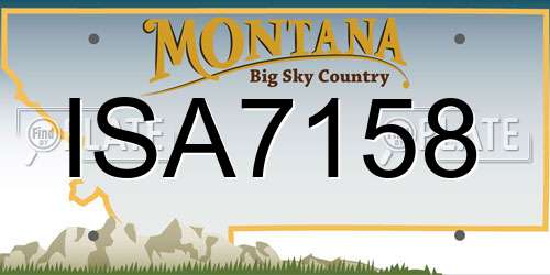 ISA7158 Montana License Plate