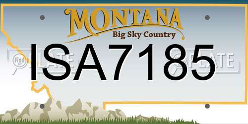 ISA7185 Montana License Plate
