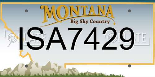 ISA7429 Montana License Plate