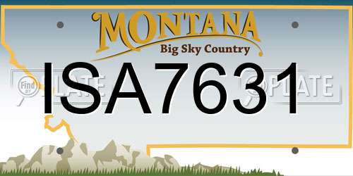 ISA7631 Montana License Plate