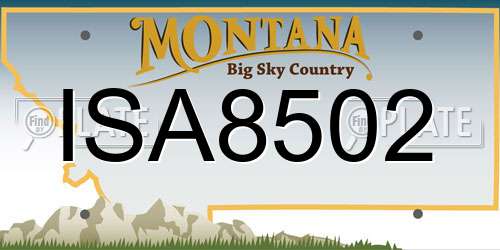 ISA8502 Montana License Plate