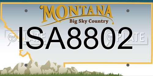 ISA8802 Montana License Plate