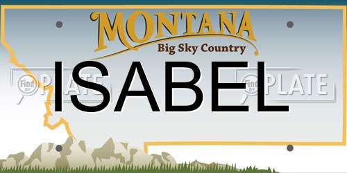 ISABEL Montana License Plate