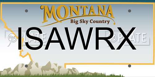 ISAWRX Montana License Plate