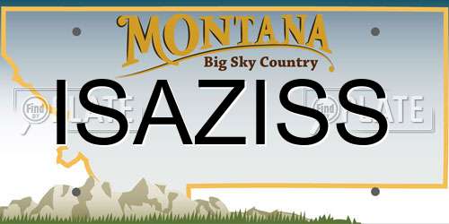 ISAZISS Montana License Plate
