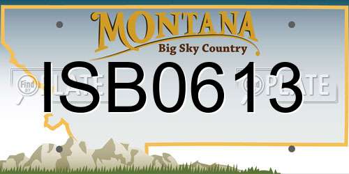ISB0613 Montana License Plate