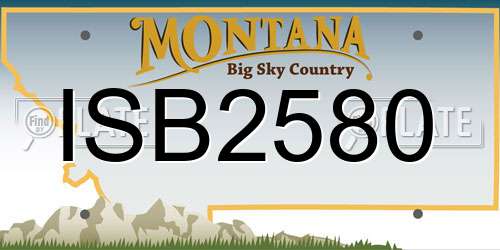 ISB2580 Montana License Plate