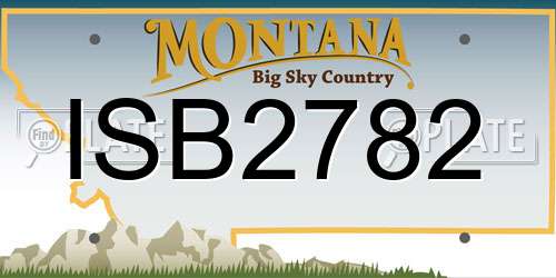 ISB2782 Montana License Plate