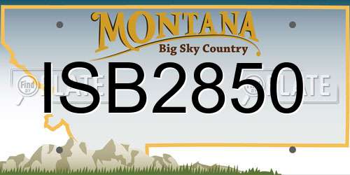 ISB2850 Montana License Plate