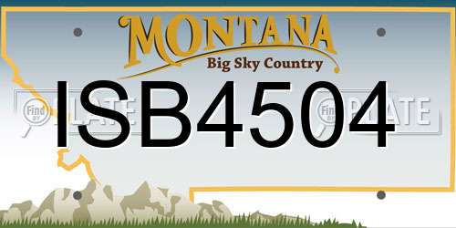 ISB4504 Montana License Plate