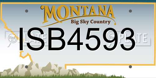 ISB4593 Montana License Plate