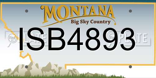 ISB4893 Montana License Plate