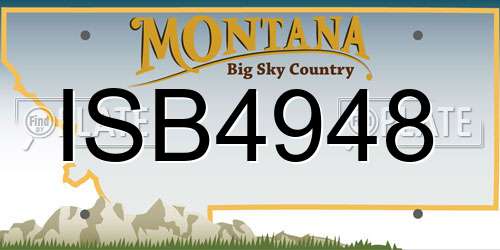 ISB4948 Montana License Plate