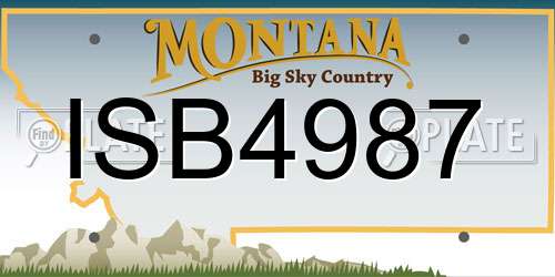 ISB4987 Montana License Plate