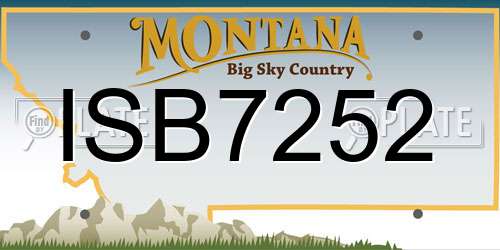 ISB7252 Montana License Plate