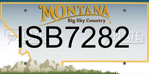 ISB7282 Montana License Plate