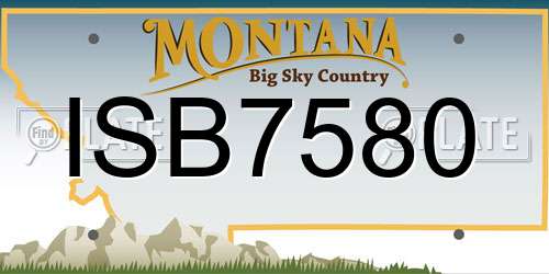 ISB7580 Montana License Plate