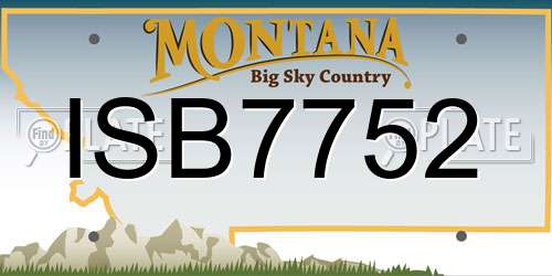 ISB7752 Montana License Plate