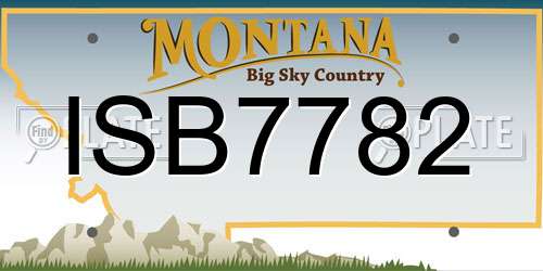 ISB7782 Montana License Plate