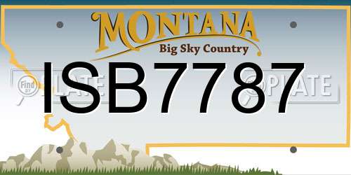 ISB7787 Montana License Plate