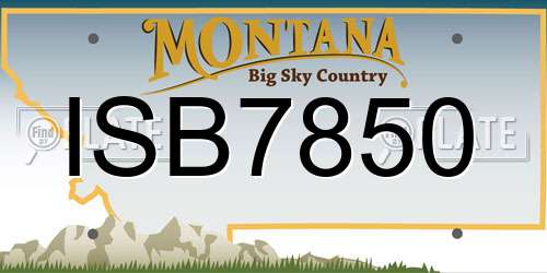 ISB7850 Montana License Plate