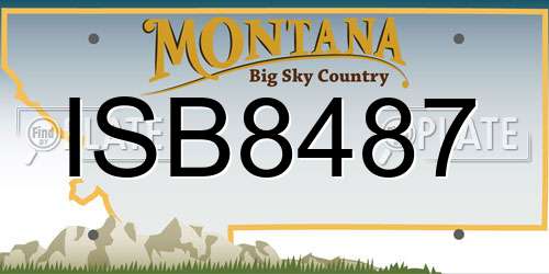 ISB8487 Montana License Plate