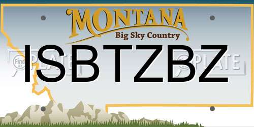 ISBTZBZ Montana License Plate