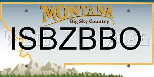 ISBZBBO Montana License Plate