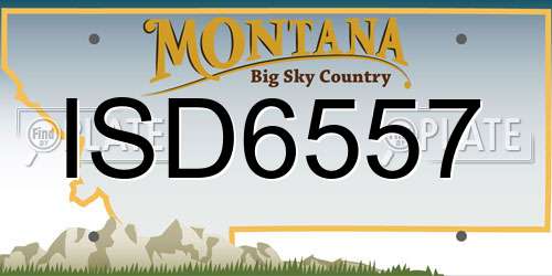 ISD6557 Montana License Plate