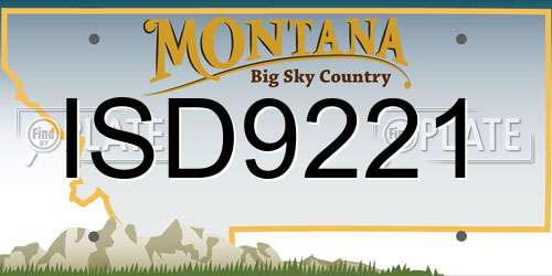 ISD9221 Montana License Plate