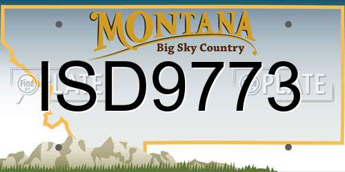 ISD9773 Montana License Plate