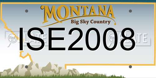 ISE2008 Montana License Plate