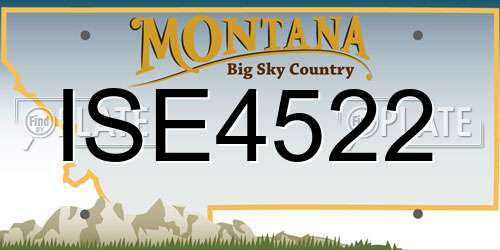 ISE4522 Montana License Plate