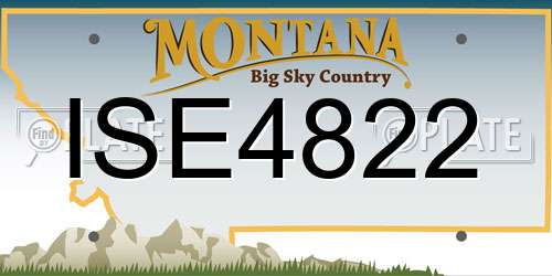ISE4822 Montana License Plate
