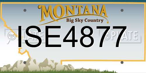 ISE4877 Montana License Plate