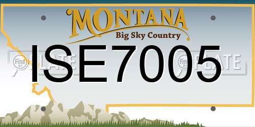 ISE7005 Montana License Plate