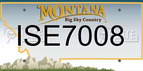 ISE7008 Montana License Plate