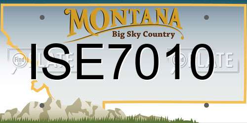 ISE7010 Montana License Plate
