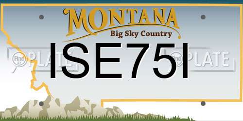 ISE75I Montana License Plate