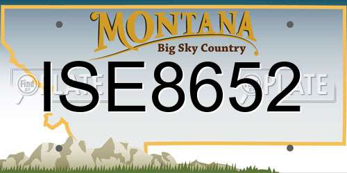 ISE8652 Montana License Plate